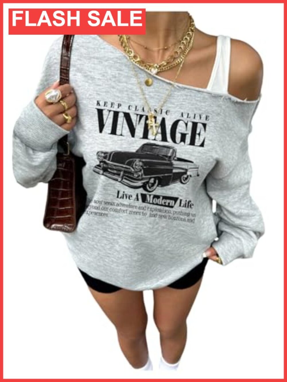 RoseSeek Womens Y2K Graphic Pullover Off Shoulder Sweatshirt